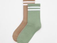 Носки Бежин луг, бежевые/зеленые