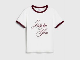 Футболка в рубчик для девочек, Бежевый