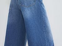 Джинсовые шорты-бермуды с высокой посадкой, Голубой