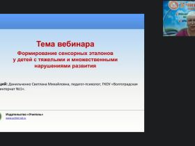 Международный вебинар "Формирование сенсорных эталонов у детей с тяжелыми и множественными нарушениями развития"