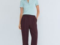 Поло в рубчик с коротким рукавом, Зеленый