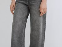 Широкие джинсы Wide leg с высокой посадкой, Серый