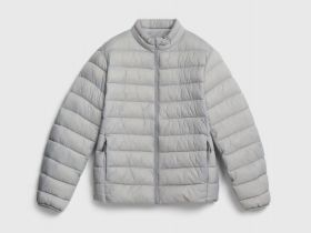 Утеплённая лёгкая куртка с воротником-стойкой, Бежевый