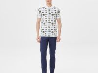 Мужское поло Lacoste приталенного кроя с принтом