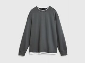 Свитшот с имитацией футболки, Серый