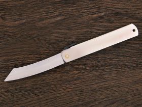 Нож складной Higonokami, сталь Aogami, рукоять нержавеющая сталь, серый