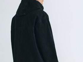 Джинсовая куртка на молнии с капюшоном, Серый