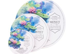 Склейка для акварели Малевичъ "Monet" Fin, круглая диаметр 15 см 10 л 300 г, 100% хлопок