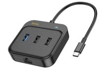 Адаптер Hoco HB37 Easy 6 в 1 HDTV/RJ45/USB3.0/2xUSB2.0/PD100W + кабель Type-C (черный)