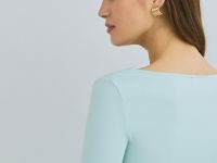 Лонгслив с квадратным вырезом, Зеленый