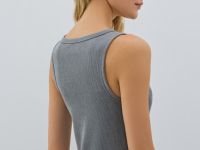 Трикотажное платье-майка в рубчик, Серый