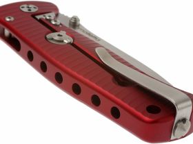 Нож складной LionSteel SR2A RS Mini, сталь Uddeholm Sleipner® Satin Finish, рукоять алюминий (Solid®), красный