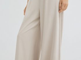 Широкие брюки с эластичным поясом, Бежевый