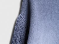 Джемпер с эффектом деграде и бахромой, Синий