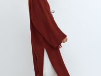 Кимоно на завязках из вискозы и льна, Оранжевый