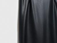 Прямая юбка миди из искусственной кожи, Черный