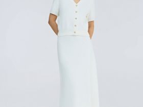 Укороченный кардиган с коротким рукавом, Белый