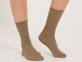 Носки Зелень, молочные/зеленые