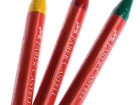 Набор мелков восковых Faber-castell "Jumbo" 12 шт трехгранные в пластиковой коробке