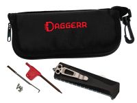 Автоматический нож Daggerr Кощей, сталь D2, рукоять алюминий черный, фронтальный выкидной нож