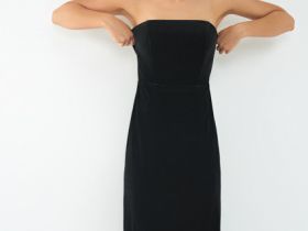 Бархатное платье-бюстье, Черный