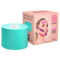 Мягкий кинезио тейп для лица из натурального хлопка мята 5см*5м BBalance Super Soft