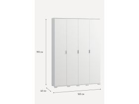 Распашной шкаф Стелла 4-160x190 Белый