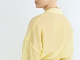 Блузка из лиоцелла с запахом, Желтый