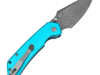 Складной нож Tenable Fenrir, сталь Damascus, рукоять алюминий, голубой