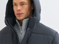 Утеплённая куртка с капюшоном, Серый