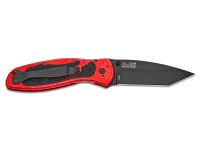 Нож KERSHAW Blur 1670K50W, сталь BDZ-1, рукоять алюминиевый сплав (6061 T-6) / Trac-Tec красно-черный