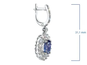 Серьги из белого золота с сапфирами э4758сг08220453