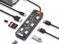 Адаптер Wiwu Cyber HUB USB-C 7 в 1 на 3xUSB 3.0/SD/TF (3.0)/HDMI (4K30)/PD (CB007) (Gray)