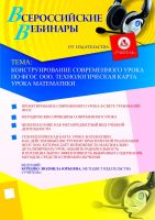 Конструирование современного урока по ФГОС ООО. Технологическая карта урока математики
