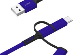 Кабель Pero DC-06 Universal USB / USB-C / Apple Lightning / microUSB 1 м Синий