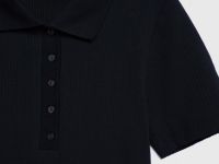 Поло в рубчик, Черный