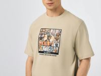 Футболка с арт-принтом, Бежевый