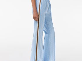 Женские расклешенные спортивные брюки Lacoste с монограммой