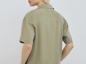 Блузка с английским воротником из модала, Зеленый