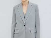 Однобортный жакет из поливискозы, Серый