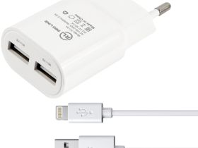 Зарядное устройство Red Line ТС-3A USB/USB с кабелем Apple Lightning 15 Вт Белое