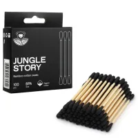 Ватные палочки "Jungle Story" Black с Черным ультра мягким хлопком
