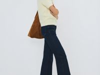 Джинсы клёш с высокой посадкой, Синий