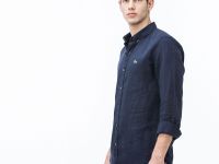 Мужская рубашка Lacoste из льна Slim Fit