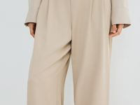 Широкие брюки с эластичным поясом, Бежевый