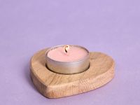 Подсвечник с розовой свечой Heartbeat
