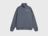 Толстовка с воротником-стойкой на молнии, Голубой