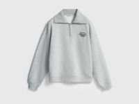 Толстовка с воротником-стойкой на молнии, Серый