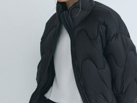 Короткая утеплённая куртка, Черный