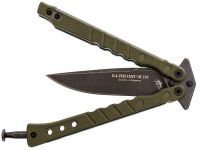 Нож бабочка НОКС Балисонг М210, сталь D2, рукоять G10, зелёный
